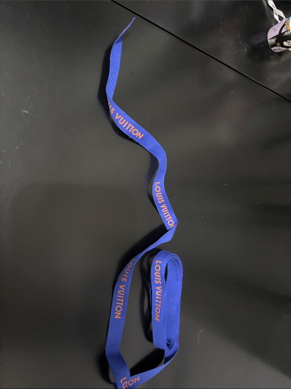 Louis Vuitton Royal Blue Ribbon with Orange Logo